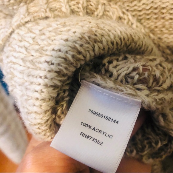 It’s our time Knit Sweater in Taupe with waffle Patterns, "Taupe Lines" - Picture 6 of 6